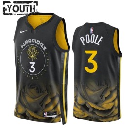 Dres Golden State Warriors Poole 3 Jordan 2022-23 City Edition Crno Swingman - Dječji